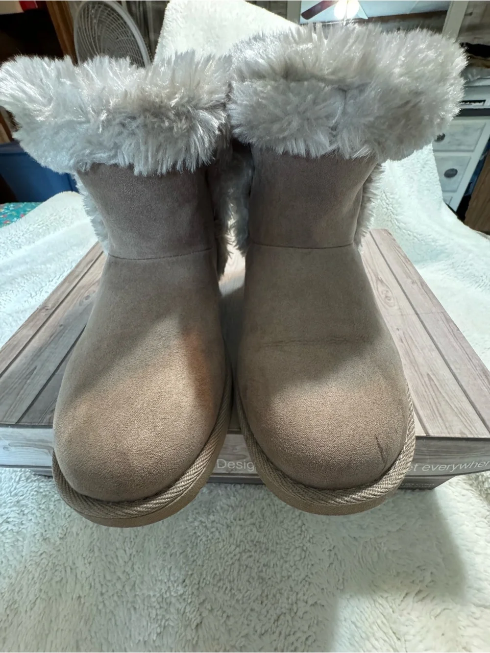 Makalu Taupe Faux-Fur Cuff Women's Winter Boots